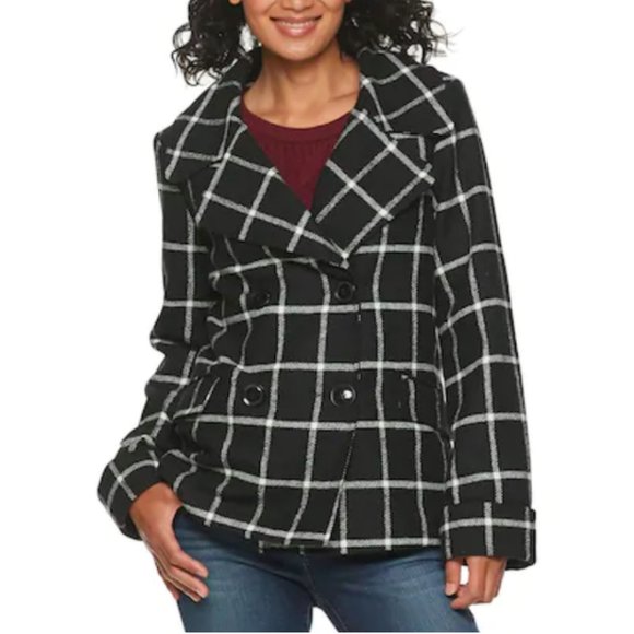 Larry Levine Aubrey Double-Breasted Swing Coat, L - Picture 2 of 5